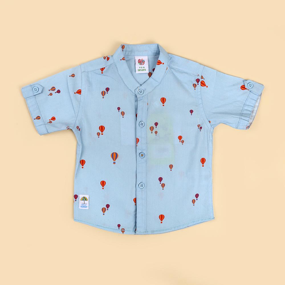 Air Balloon Casual Shirt For Boys - Sky Blue (BTS-035)